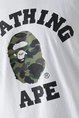 Buy A Bathing Ape White 1st Camo College T-shirt in Cotton For Men