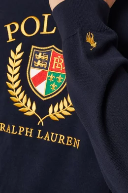 Buy Polo Ralph Lauren Blue Logo Crest Sweatshirt in Cotton For Men