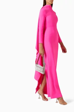 Buy Solace London Pink Luisa Maxi Dress in Woven Crepe For Women Online