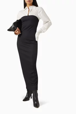 Buy ANNA QUAN Black Austen Hybrid Maxi Dress in Cotton-poplin & Jersey For  Women Online | Ounass Saudi