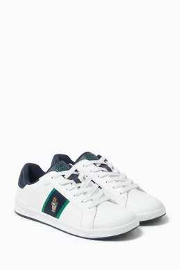 Buy Polo Ralph Lauren White Junior Heritage Court II Bear Sneakers in Faux Leather For Boys Online Ounass Saudi