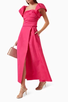 Buy PINKO Pink Propenso Wrap-front Maxi Skirt in Taffeta For Women