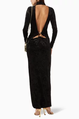 pinko open back dress Pinko Long Rhinestone Embellished Slip Dress
