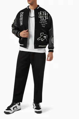 Buy Neighborhood Black Stadium Jacket in Wool Leather For Men Online Ounass Saudi