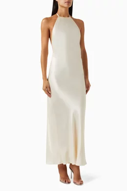 mermaid cut halter dress Sequins Halter Sleeveless Long Mermaid Formal Dress With Split Pleated main image 1