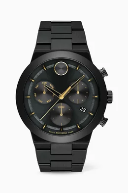 Movado bold black and gold store