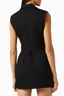 Buy Alexander Wang Black Sleeveless Blazer Mini Dress in Wool
