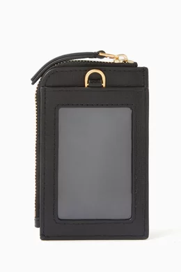 Buy Tory Burch Black Robinson Lanyard Zip Coin Card Case in