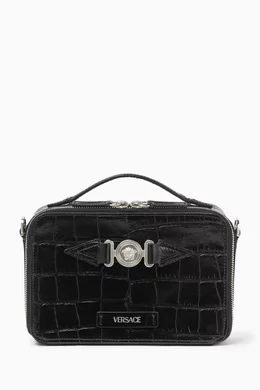 Buy Versace Multicolour Medusa Biggie Messenger Bag in Croc