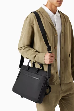 Buy Calvin Klein Black Rubberized Slim Conv Laptop Bag in Faux