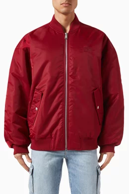 Buy Tommy Jeans Red Padded Tonal Applique Bomber Jacket in Recycled Nylon For Men Online Ounass Saudi