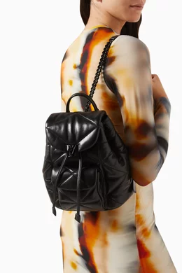 Buy MCM Black Mini Travia Backpack in Cloud Quilted Lambskin  display picture 1