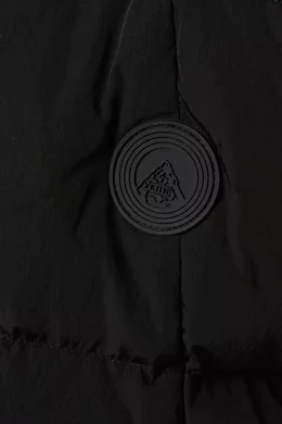 Buy Kith Black Midi Puffer Vest in Wrinkle Nylon For Men