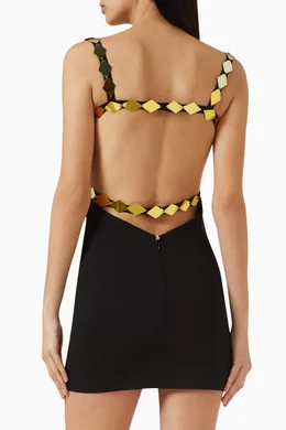 Buy The Attico Gold Rue Mini Dress in Sequin For Women Online | Ounass Saudi