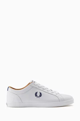 Buy Fred Perry White Baseline Logo Low top Sneakers in Leather For Men Online Ounass Saudi