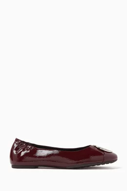 Buy Tory Burch Red Claire Cap-toe Ballet Flats in Patent Leather