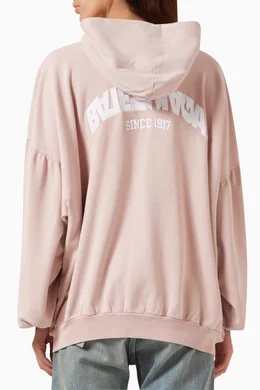 Buy Balenciaga Pink Back Flip Round Zip-Up Oversized Hoodie in