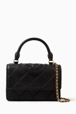 Buy Tory Burch Black Mini Fleming Soft Top handle Chain Wallet in Leather For Women Online Ounass Saudi