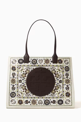 Buy Tory Burch White Ella Printed Tote Bag in Recycled Fabric For Women Online Ounass Saudi