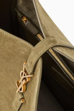 Buy SAINT LAURENT Green Large Le 5 À 7 Soft Hobo Bag in