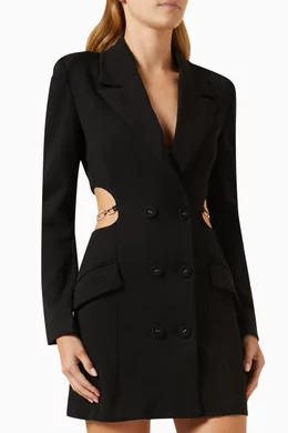 Buy Misha Black Babette Blazer Mini Dress in Bonded Crepe For