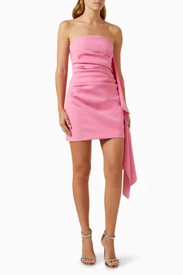 Buy Misha Pink Josefina Mini Dress in Bonded Crepe For Women Online |  Ounass Saudi