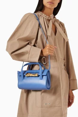 Buy Bally Blue Baroque Fold S Mini Bag in Leather For Women Online 