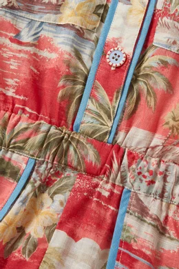 Buy Zimmermann Red Alight Palm-print Playsuit in Cotton For Girls