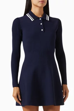 Buy Tory Burch Blue Mini Polo Dress in Tech knit For Women Online Ounass Saudi