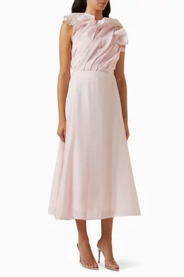 Buy Aje Pink Genesis One-shoulder Midi Dress For Women Online | Ounass Saudi