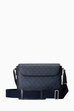 Buy Gucci Blue Ophidia Medium Messenger Bag in GG Supreme