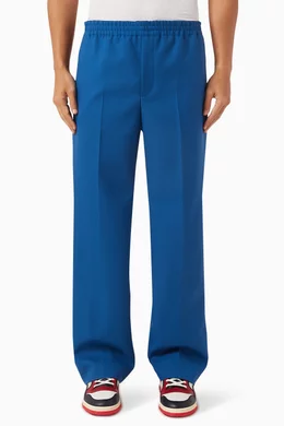 GUCCI フルイドドリルトラウザー（Fluid Drill Pants）18万 Buy Gucci Blue Fluid Drill Trousers For Men Online | Ounass Saudi