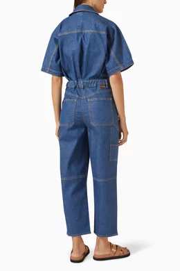 Buy Zimmermann Blue Matchmaker Boiler Jumpsuit in Stretch