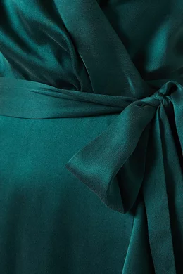 slim fit dress slacks Crinkle Satin Sleeveless Maxi Wrap Dress | Gown main image 1