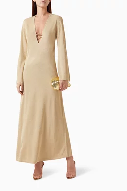 Buy Alexis Gold Valley Metal Hardware Maxi Dress For Women Online | Ounass  Saudi