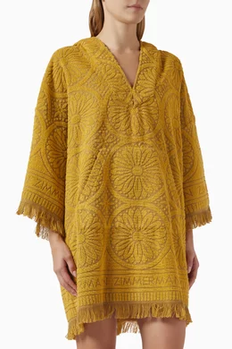 green emerald velvet dress Zimmerman Golden Ruffle Mini Dress Pink/Gold Floral – blueandcream main image 0