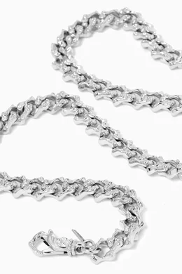 Buy Emanuele Bicocchi Silver Arabesque Sharp Link Chain Necklace
