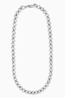 Buy Emanuele Bicocchi Silver Arabesque Sharp Link Chain Necklace