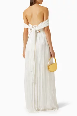 Buy Maria Lucia Hohan White Sharon Lace-trim Maxi Gown in Silk Tulle For  Women Online | Ounass Saudi