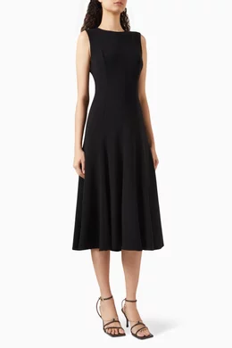 Buy Theory Black A-line Midi Dress in Crepe For Women Online | Ounass Saudi