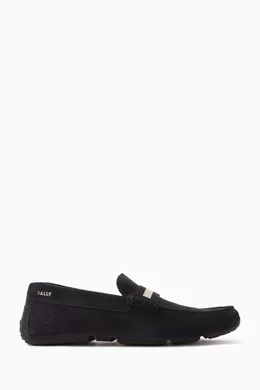 Buy Bally Blue Pearce Driver Shoes in Leather For Men Online Ounass Saudi
