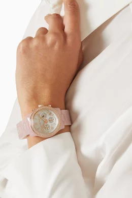 Buy Michael Kors Pink Runway Chronograph Watch 38mm For Women Online Ounass Saudi