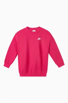 Buy Nike Pink Sportswear Club Oversized Sweatshirt in Fleece For Girls Online Ounass Saudi