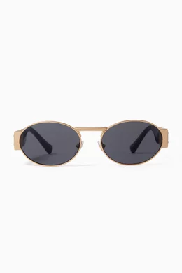 Buy Versace Gold Medusa Head Round frame Sunglasses For UNISEX Online Ounass Saudi