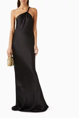 norma kamali one shoulder bias maxi dress Buy Norma Kamali One Shoulder Bias Gown - Tiger Red At 50% Off