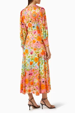 tiered midi dress with pockets Harvest Island Sunfire Tiered Midi Dress – Lemon Cake