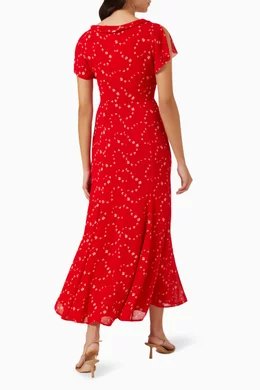 reformation red floral midi dress Reformation Londyn Dress Red Floral Midi by Reformation