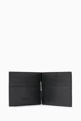 Buy Bottega Veneta Black Cassette Bill Clip Wallet in Intreccio