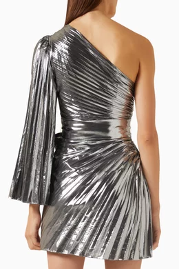 Buy Milly Silver Linden Pleated Mini Dress For Women Online | Ounass Saudi