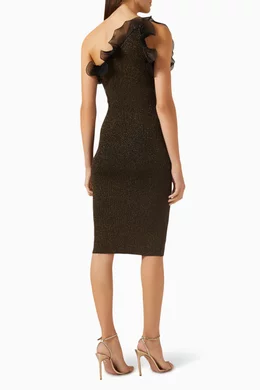 Buy Milly Gold Metallic One-shoulder Dress in Rib-knit For Women Online |  Ounass Saudi